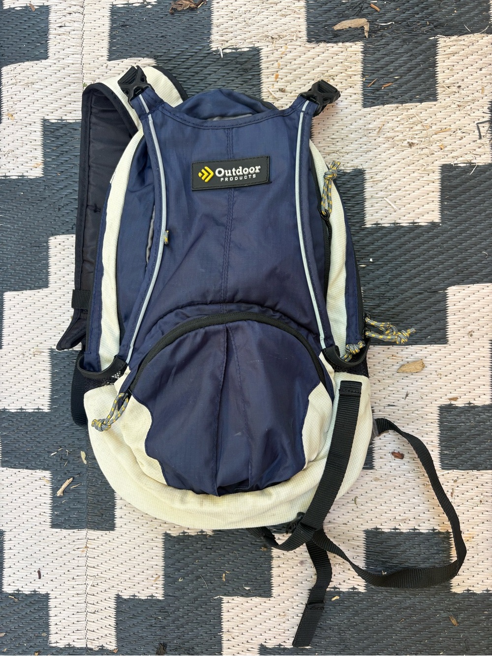 Outdoor Products Navy and Cream Men’s Backpack - Compact Everyday Pack